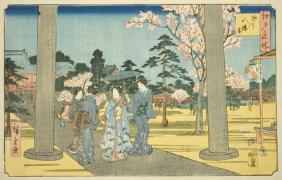 Santuario Fukagawa Hachiman, de la serie "Lugares famosos en Edo" de Utagawa Hiroshige