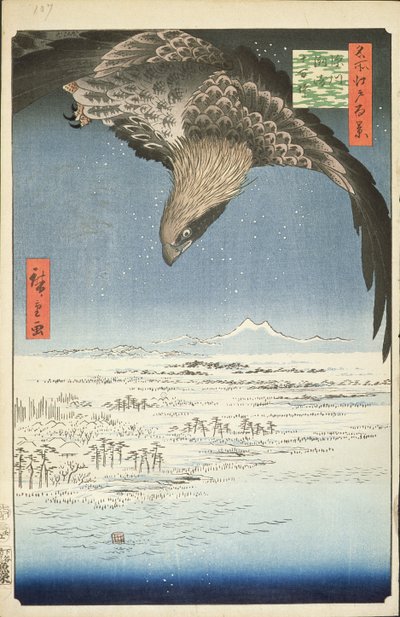 Fukagawa Susaki y Jumantsubo, no.107 de Cien vistas famosas de Edo, 1857 de Utagawa Hiroshige