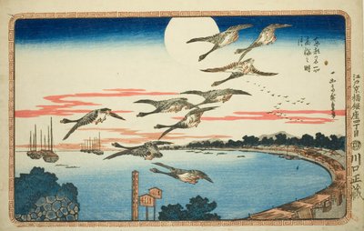 Luna llena en Takanawa (Takanawa no meigetsu), de la serie "Vistas famosas de la capital oriental (Toto meisho)" de Utagawa Hiroshige