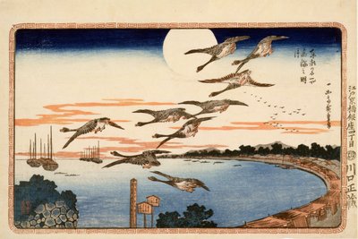 Luna llena en Takanawa, de Lugares célebres en la capital oriental de Edo, c.1832 de Utagawa Hiroshige