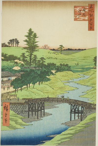 Río Furukawa, Hiroo, de la serie "Cien vistas famosas de Edo" de Utagawa Hiroshige
