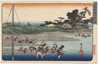 Gathering Shellfish at Low Tide at Susaki, from the series Famous Places in Edo de Utagawa Hiroshige