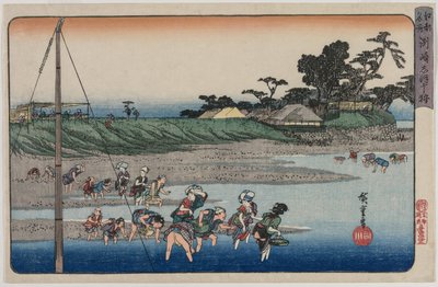 Gathering Shellfish at Low Tide at Susaki, from the series Famous Places in Edo de Utagawa Hiroshige