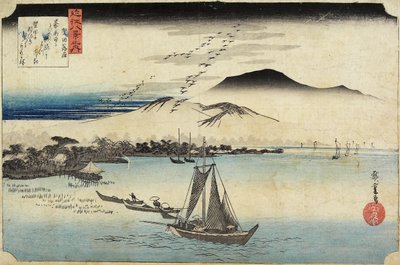 Gansos regresando a Katada, c. 1834 de Utagawa Hiroshige