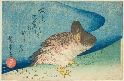 Ganso en la orilla del río de Utagawa Hiroshige