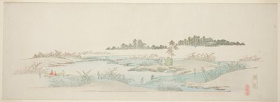 Templo Hagi (Hagidera), de la serie "Trece Vistas de los Alrededores de Edo" de Utagawa Hiroshige