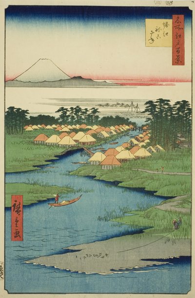 Horie y Nekozane, de la serie "Cien vistas famosas de Edo (Meisho Edo hyakkei)" de Utagawa Hiroshige