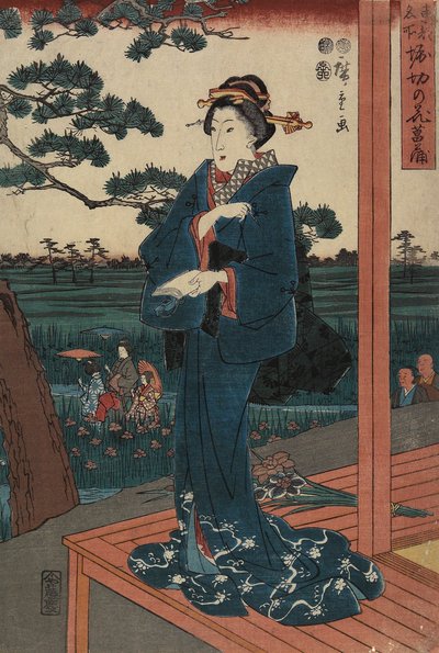 Jardín de Iris en Horikiri, abril de 1852 de Utagawa Hiroshige
