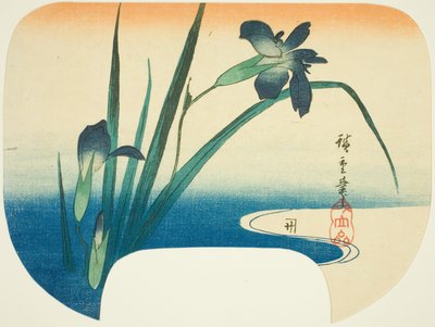 Iris y arroyo de Utagawa Hiroshige