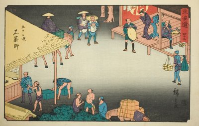 Ishiyakushi—No. 45, de la serie "Cincuenta y tres estaciones del Tokaido" de Utagawa Hiroshige