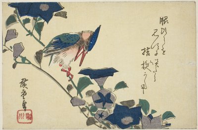 Martín Pescador y Campanillas de Utagawa Hiroshige