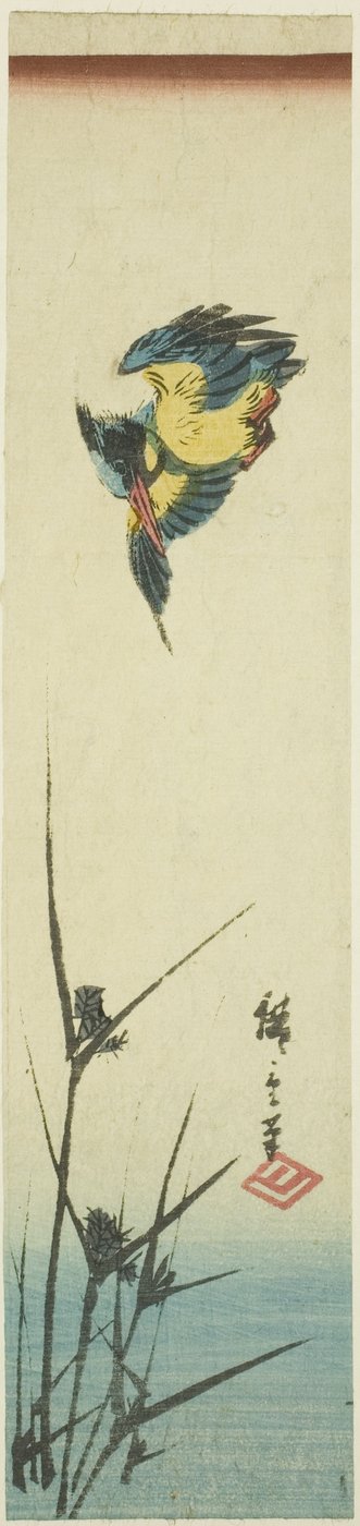 Martín Pescador y Juncos de Utagawa Hiroshige