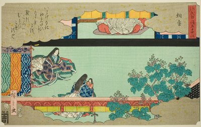 Kiritsubo, de la serie "Cincuenta y cuatro capítulos del cuento de Genji (Genji monogatari gojuyonjo)" de Utagawa Hiroshige