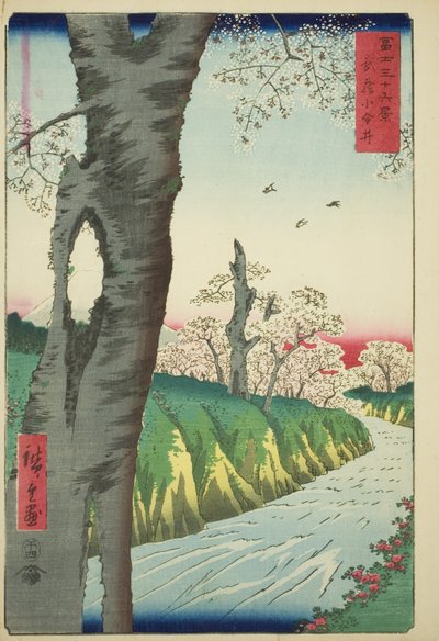 Koganei en la provincia de Musashi, de la serie "Treinta y seis vistas del monte Fuji" de Utagawa Hiroshige