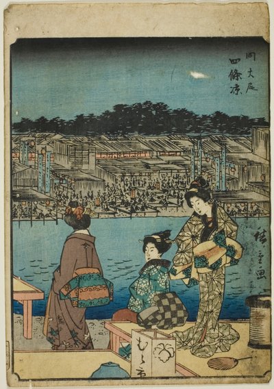 Kioto: Frescor de la tarde en Shijo, de la serie "Cincuenta y tres estaciones [del Tokaido]" de Utagawa Hiroshige