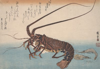Langosta y camarón, c.1832 de Utagawa Hiroshige