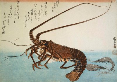 Langosta y Camarones de Utagawa Hiroshige