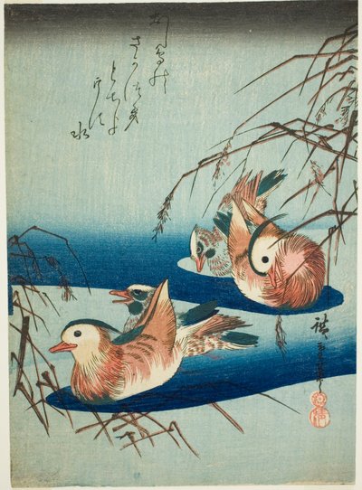 Patos mandarines de Utagawa Hiroshige
