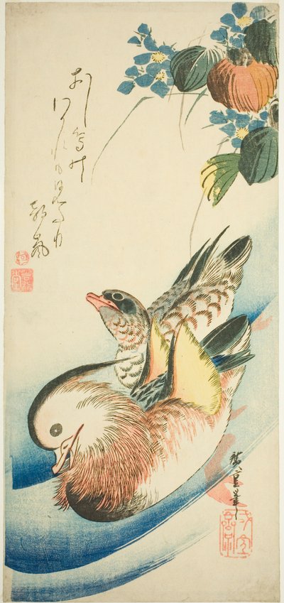 Patos mandarines de Utagawa Hiroshige