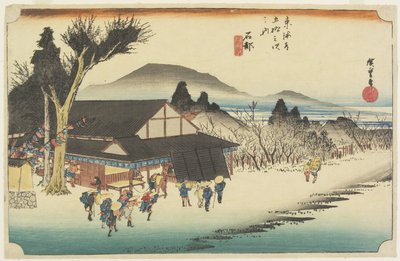 Aldea Megawa, Ishibe, c. 1833 de Utagawa Hiroshige