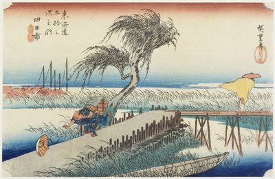 Río Mie, Yokkaichi, c. 1833 de Utagawa Hiroshige