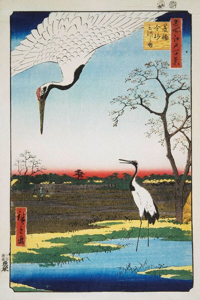 Isla Mikawa, Kanasugi y Minowa Cien vistas famosas de Edo, 1856-1858 de Utagawa Hiroshige