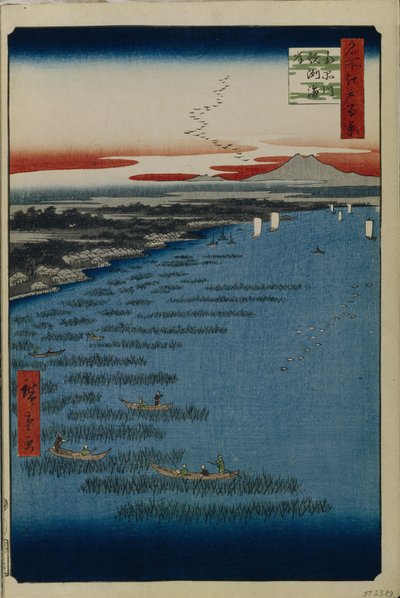 Minami Shinagawa y la Costa de Samezu Cien Vistas Famosas de Edo, 1856-1858 de Utagawa Hiroshige
