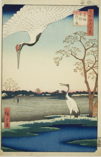 Minowa, Kanasugi, Mikawashima, de la serie “Cien vistas famosas de Edo (Meisho Edo hyakkei)” de Utagawa Hiroshige