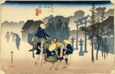 Estación Mishima 11 de Utagawa Hiroshige