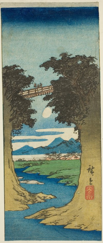 Puente de monos de Utagawa Hiroshige