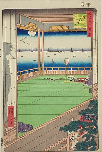 Punto de Vista de la Luna (Tsuki no misaki), nº 82 de la serie "Cien Vistas Famosas de Edo (Meisho Edo hyakkei)" de Utagawa Hiroshige