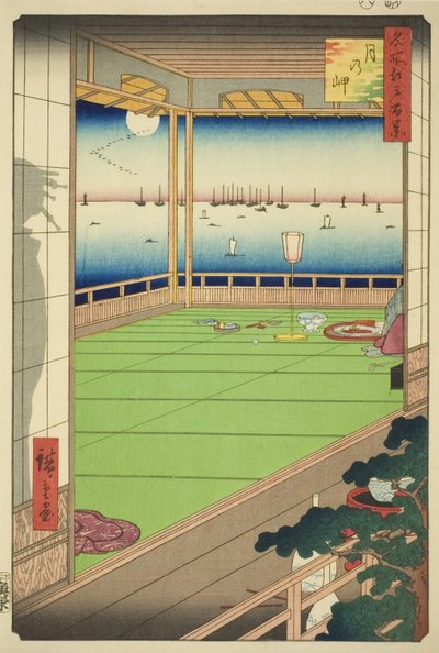Punto de Observación de la Luna (Tsuki no misaki), de la serie Cien Vistas Famosas de Edo (Meisho Edo hyakkei) de Utagawa Hiroshige