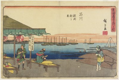 Escena matutina en Samezu, Shinagawa, 1841-1842 de Utagawa Hiroshige