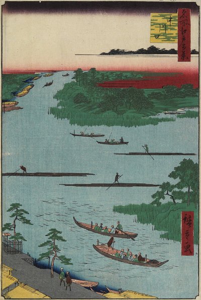 Desembocadura del río Nakagawa, marzo de 1857 de Utagawa Hiroshige