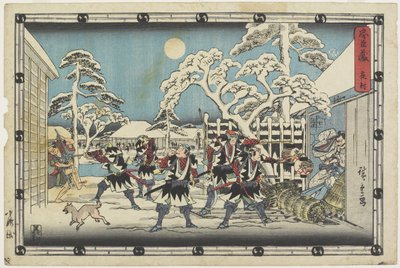 Ataque Nocturno, 1843-1847 de Utagawa Hiroshige