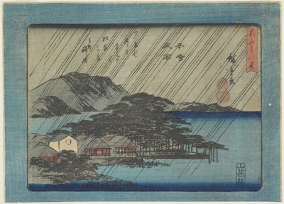 Lluvia nocturna en Karasaki de Utagawa Hiroshige