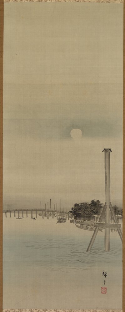 Escena nocturna en el río Sumida de Utagawa Hiroshige