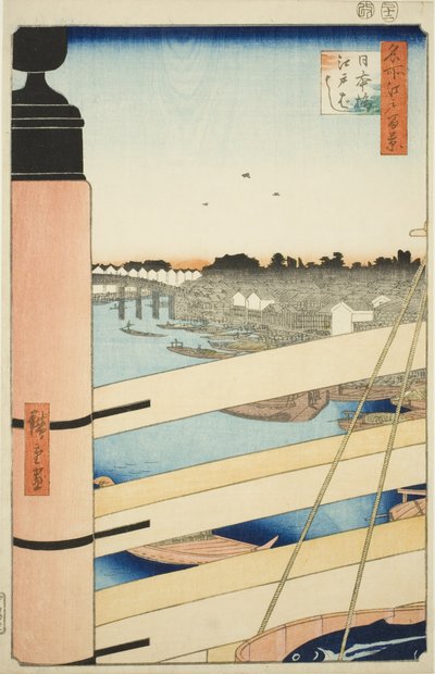 Puente Nihon y Puente Edo, de la serie "Cien vistas famosas de Edo" de Utagawa Hiroshige