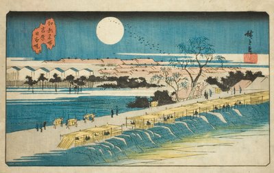 Terraplén Nihon cerca de Yoshiwara, de la serie "Lugares famosos en Edo" de Utagawa Hiroshige