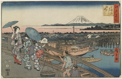 Puente Nihonbashi y Puente Edo, noviembre de 1853 de Utagawa Hiroshige