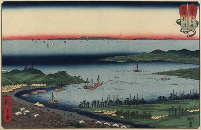 Niigata en la Provincia de Echigo, agosto de 1858 de Utagawa Hiroshige