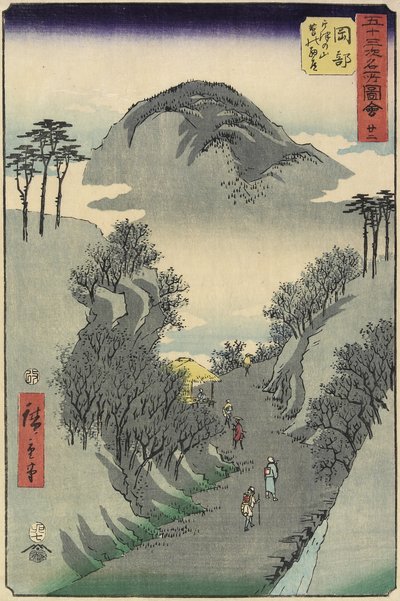 No.22 Monte Utsu, Okabe, julio de 1855 de Utagawa Hiroshige