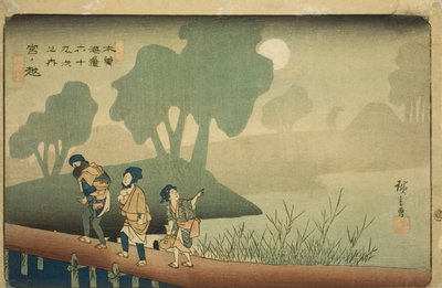 No. 37: Miyanokoshi, de la serie "Sesenta y Nueve Estaciones del Kisokaido" de Utagawa Hiroshige