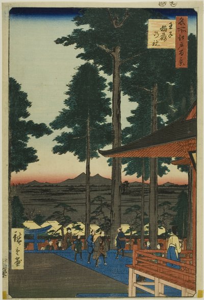 Santuario de Oji Inari (Oji Inari no yashiro), de la serie "Cien vistas famosas de Edo (Meisho Edo hyakkei)" de Utagawa Hiroshige
