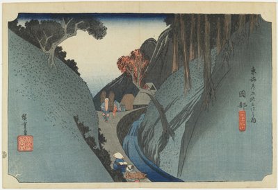 Okabe--Montaña Utsu, c.1833 de Utagawa Hiroshige
