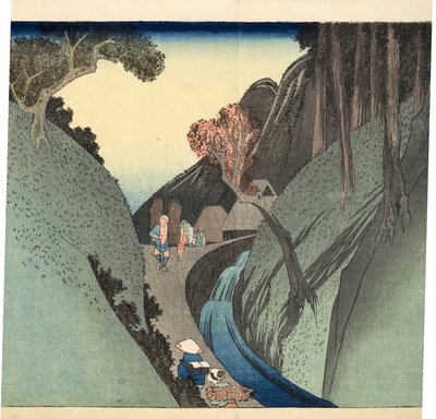 Okabe: Montaña Utsu, c.1832-33 de Utagawa Hiroshige