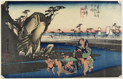Río Okitsu en Okitsu, c. 1833 de Utagawa Hiroshige