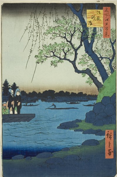 Oumayagashi, de la serie "Cien vistas famosas de Edo (Meisho Edo hyakkei)" de Utagawa Hiroshige
