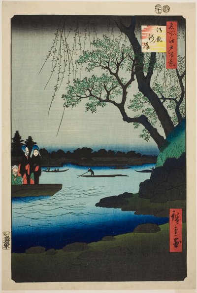 Oumayagashi, de la serie "Cien Vistas Famosas de Edo" de Utagawa Hiroshige