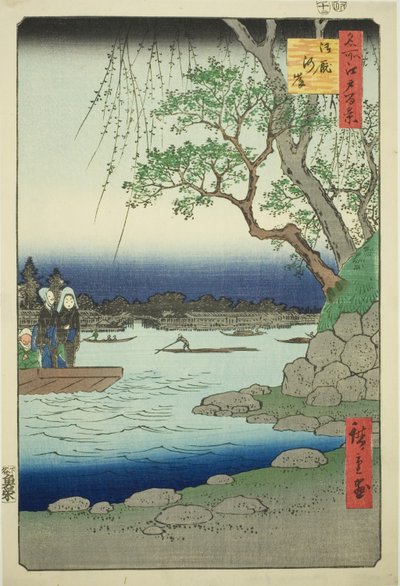 Oumayagashi, de la serie "Cien vistas famosas de Edo (Meisho Edo hyakkei)" de Utagawa Hiroshige